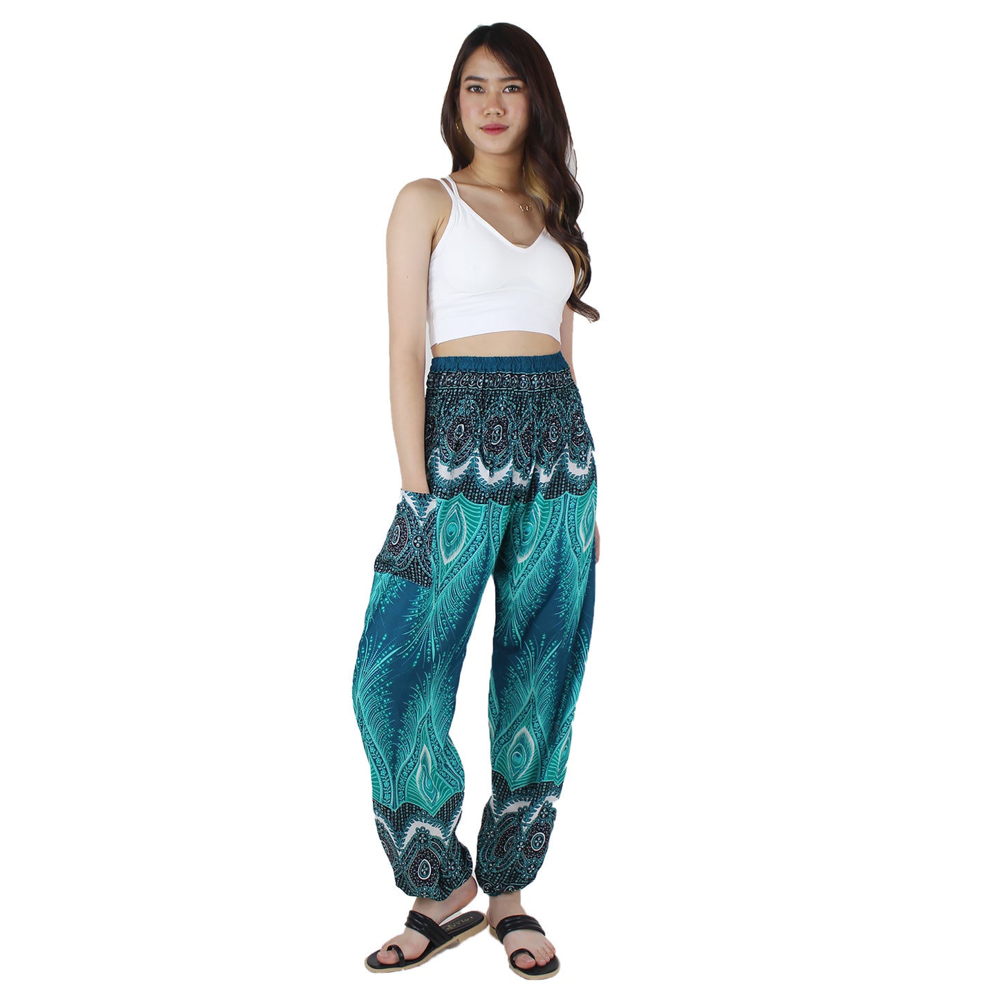 Droplet Eye Women's Harem Pants in Ocean Blue PP0004 020240 02