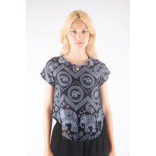 Load image into Gallery viewer, Elephant Circles Women T-Shirt in Black SH0133 020051 01