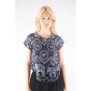 Elephant Circles Women T-Shirt in Black SH0133 020051 01