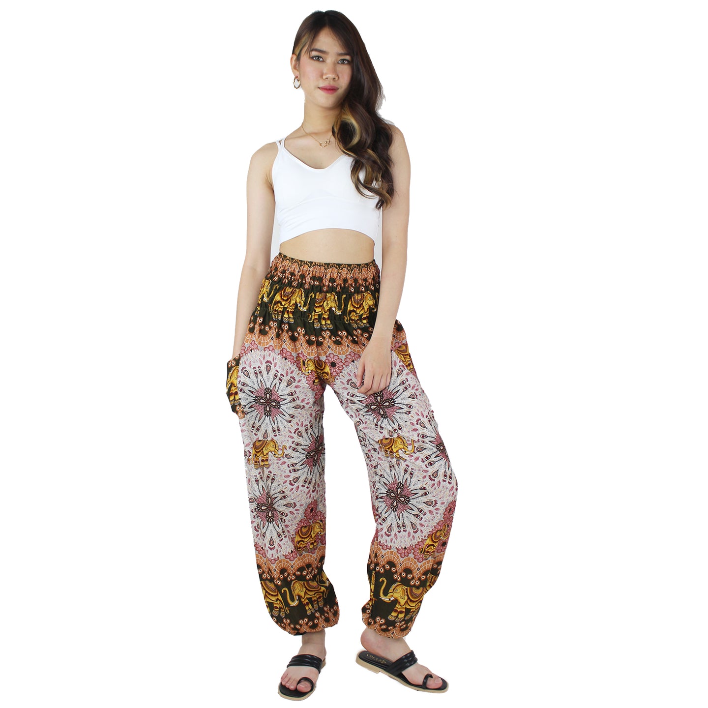 Elephant Palemandala Women's Harem Pants in Olive PP0004 020232 04