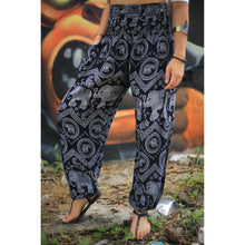 Load image into Gallery viewer, Elephant Circles 51 men/women harem pants in Black PP0004 020051 01