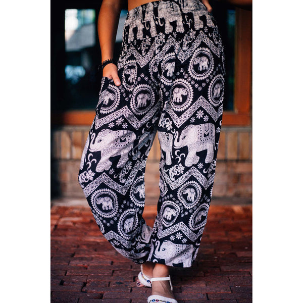 Buddha Elephant 9 men/women harem pants in Black PP0004 020009 02