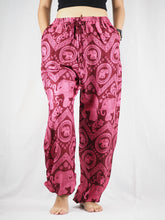 Load image into Gallery viewer, Elephant Circles Unisex Drawstring Genie Pants in Pink PP0110 020051 05