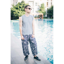 Load image into Gallery viewer, African Elephant 4 men/women harem pants in Navy blue PP0004 020004 04