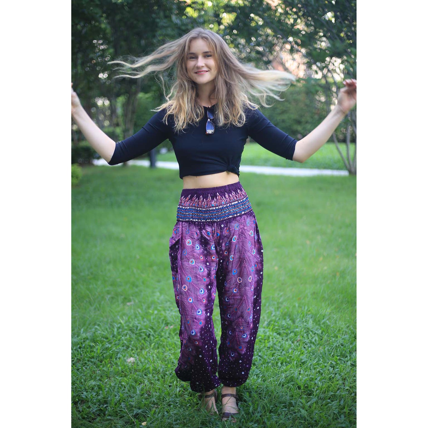 Peacock Heaven 58 women harem pants in Purple PP0004 020058 04