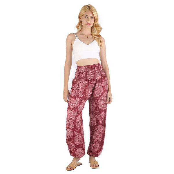 Floral Classic 98 women harem pants in Burgundy PP0004 020098 09