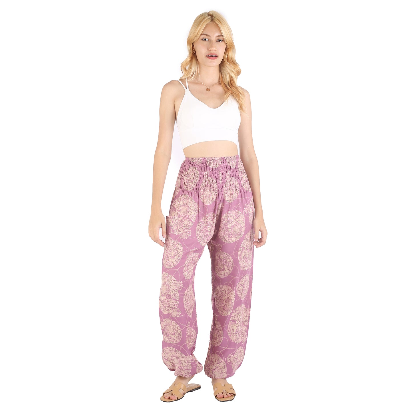 Floral Classic 98 women harem pants in Pink PP0004 020098 05