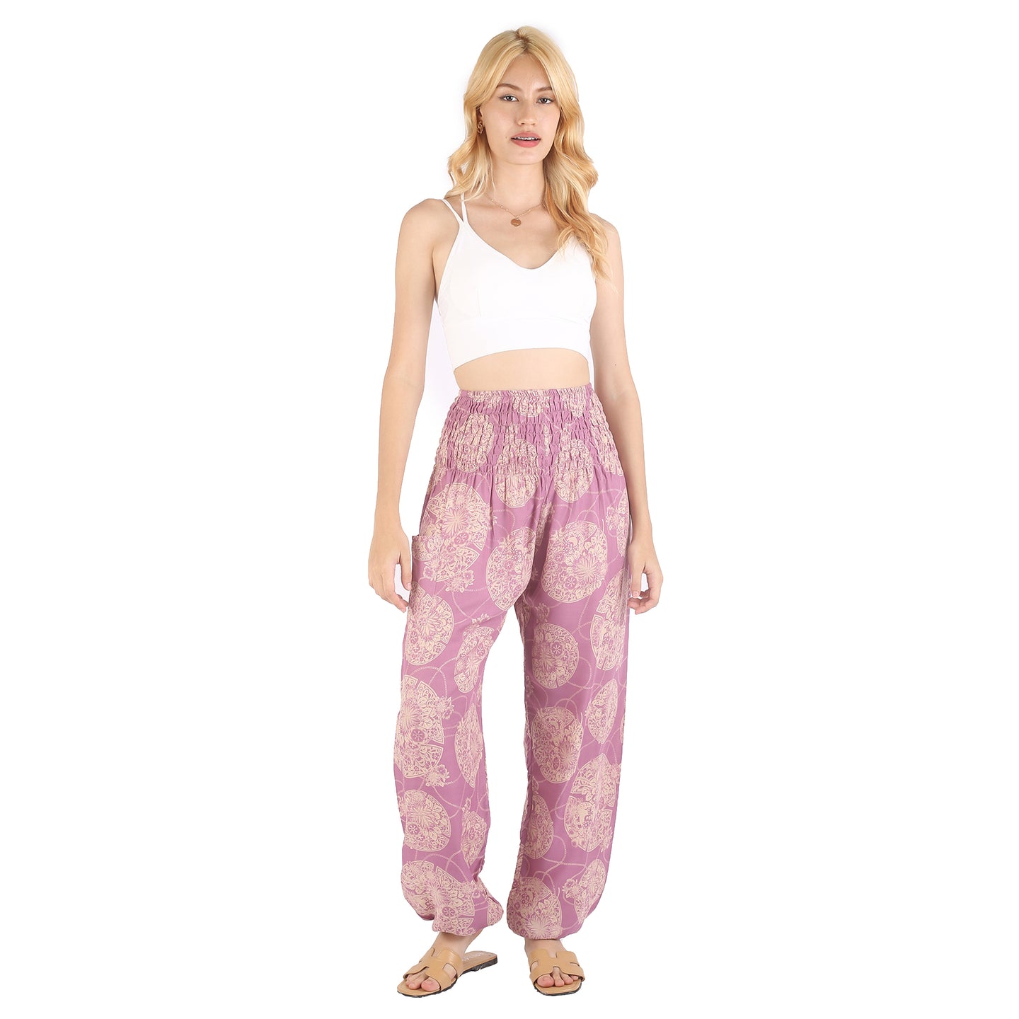 Floral Classic 98 women harem pants in Pink PP0004 020098 05