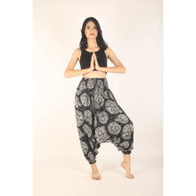 Load image into Gallery viewer, Floral Classic Unisex Aladdin drop crotch pants in Black PP0056 020098 08