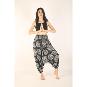 Floral Classic Unisex Aladdin drop crotch pants in Black PP0056 020098 08