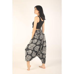 Floral Classic Unisex Aladdin drop crotch pants in Black PP0056 020098 08