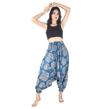 Load image into Gallery viewer, Floral Classic Unisex Aladdin drop crotch pants in Blue PP0056 020098 02