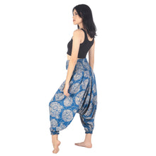 Load image into Gallery viewer, Floral Classic Unisex Aladdin drop crotch pants in Blue PP0056 020098 02