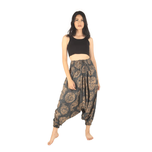 Floral Classic Unisex Aladdin drop crotch pants in Gray PP0056 020098 06