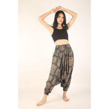 Load image into Gallery viewer, Floral Classic Unisex Aladdin drop crotch pants in Gray PP0056 020098 06
