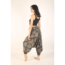 Load image into Gallery viewer, Floral Classic Unisex Aladdin drop crotch pants in Gray PP0056 020098 06