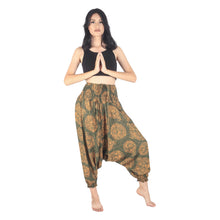 Load image into Gallery viewer, Floral Classic Unisex Aladdin drop crotch pants in Green PP0056 020098 07