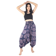 Load image into Gallery viewer, Floral Classic Unisex Aladdin drop crotch pants in Navy Blue PP0056 020098 03
