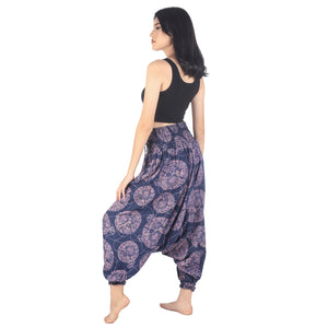 Floral Classic Unisex Aladdin drop crotch pants in Navy Blue PP0056 020098 03