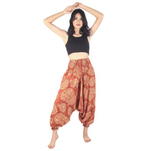 Load image into Gallery viewer, Floral Classic Unisex Aladdin drop crotch pants in Orange PP0056 020098 04