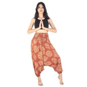 Floral Classic Unisex Aladdin drop crotch pants in Orange PP0056 020098 04