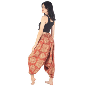 Floral Classic Unisex Aladdin drop crotch pants in Orange PP0056 020098 04