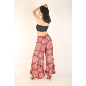 Floral Classic Women's Palazzo Pants in Burgundy PP0037 020098 09