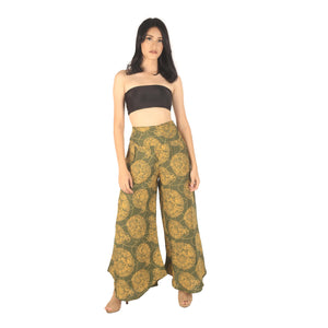 Floral Classic Women's Palazzo Pants in Green PP0037 020098 07