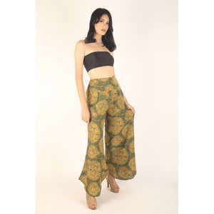 Floral Classic Women's Palazzo Pants in Green PP0037 020098 07