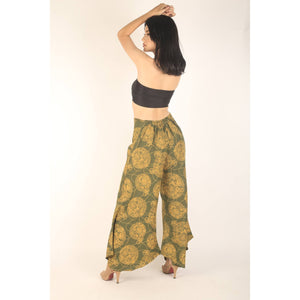 Floral Classic Women's Palazzo Pants in Green PP0037 020098 07