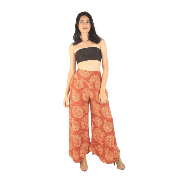 Floral Classic Women's Palazzo Pants in Orange PP0037 020098 04