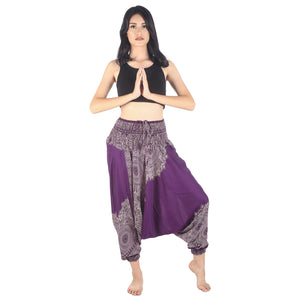 Floral Mandala Unisex Aladdin drop crotch pants in Purple PP0056 020036 01
