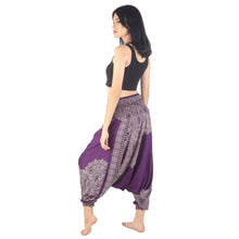 Load image into Gallery viewer, Floral Mandala Unisex Aladdin drop crotch pants in Purple PP0056 020036 01