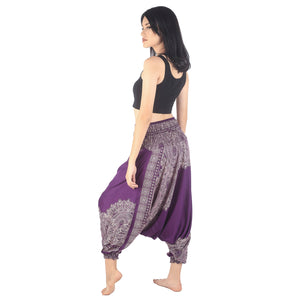 Floral Mandala Unisex Aladdin drop crotch pants in Purple PP0056 020036 01