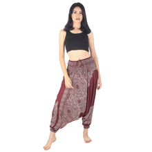 Load image into Gallery viewer, Floral Mandala Unisex Aladdin drop crotch pants in Red PP0056 020036 05