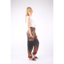 Load image into Gallery viewer, Floral Royal 10 Men/Women harem pants in Black PP0004 020010 01