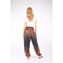 Load image into Gallery viewer, Floral Royal 10 Men/Women harem pants in Black PP0004 020010 01