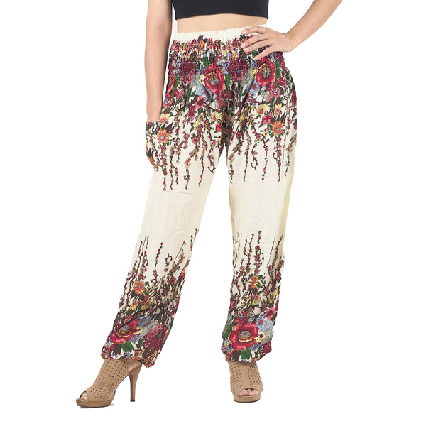 Floral Royal 10 women harem pants in Cream PP0004 020010 09