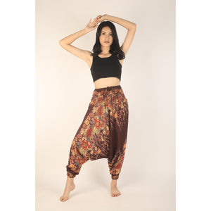 Floral Royal Unisex Aladdin drop crotch pants in Brown PP0056 020010 05