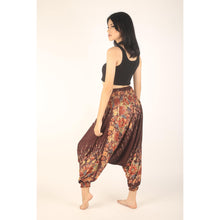 Load image into Gallery viewer, Floral Royal Unisex Aladdin drop crotch pants in Brown PP0056 020010 05