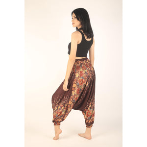 Floral Royal Unisex Aladdin drop crotch pants in Brown PP0056 020010 05
