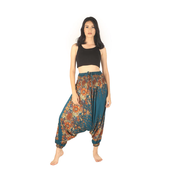 Floral Royal Unisex Aladdin drop crotch pants in Ocean PP0056 020010 07