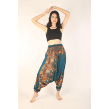 Load image into Gallery viewer, Floral Royal Unisex Aladdin drop crotch pants in Ocean PP0056 020010 07