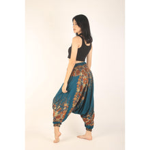 Load image into Gallery viewer, Floral Royal Unisex Aladdin drop crotch pants in Ocean PP0056 020010 07
