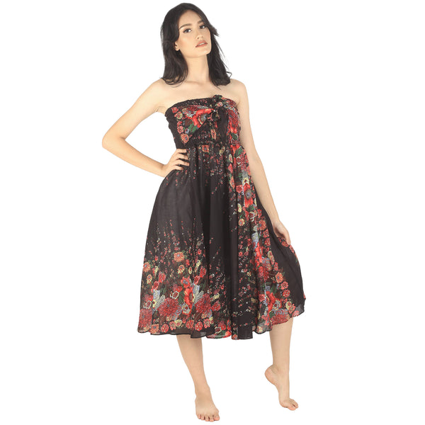 Floral Royal Women's Bohemian Skirt in Black SK0033 020010 01