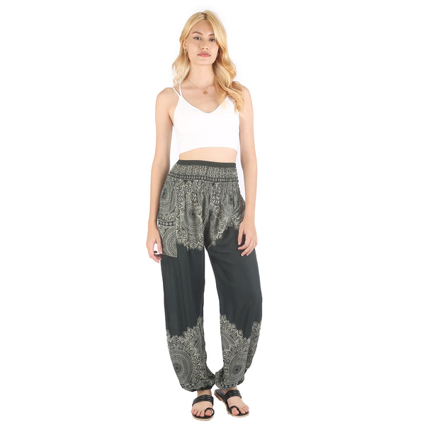 Floral mandala 36 women harem pants in Olive PP0004 020036 06