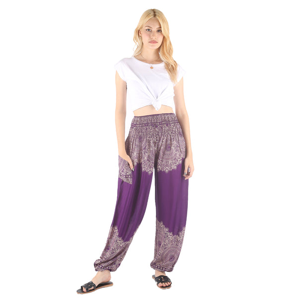 Floral mandala 36 women harem pants in Purple PP0004 020036 01