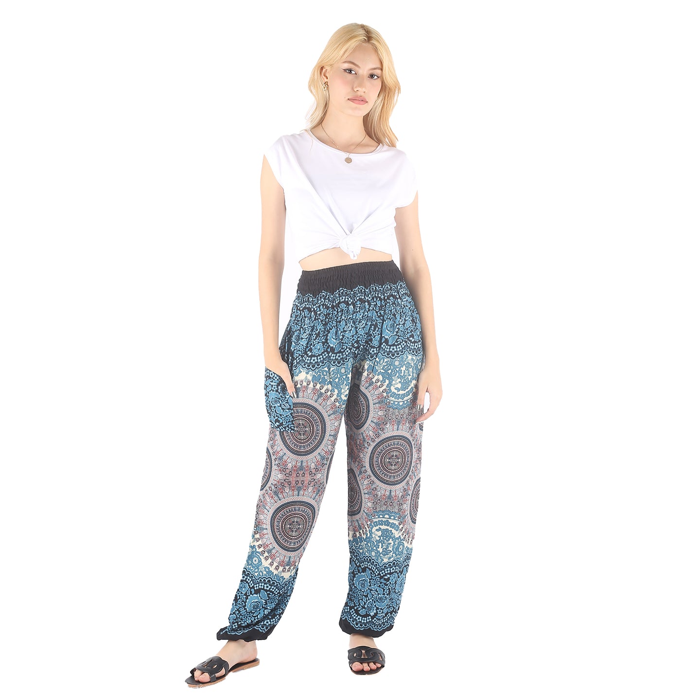 Clock nut 67 men/women harem pants in White PP0004 020067 01