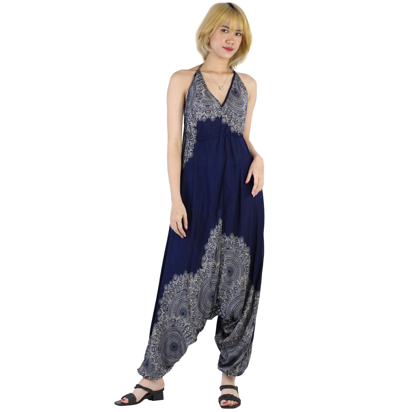 Floral mandala Women's Jumpsuit in Navy JP0064 020036 04