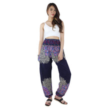 Load image into Gallery viewer, Flower Mandala Women&#39;s Harem Pants in Navy PP0004 020241 05